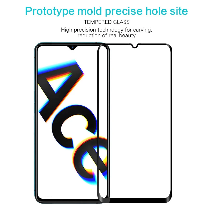 Cubierta completa de vidrio templado para Oppo Reno Ace, Protector de pantalla, pegamento completo, vidrio de seguridad para Oppo Reno Ace-1