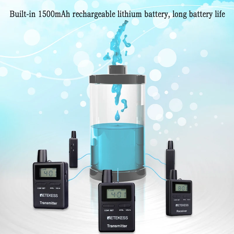 저렴한 Retekess-TT109 무선 투어 가이드 시스템 2.4GHz 50 채널, 여행, 교회, 번역용, 여행, 박물관, 공장 훈련