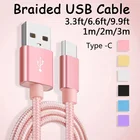 Кабель USB Type-C для быстрой зарядки, шнур для передачи данных USB-C, зарядное устройство для Redmi Note 8 7 Samsung S10 S9 S8 Xiaomi 10 9 8, кабель Type-C