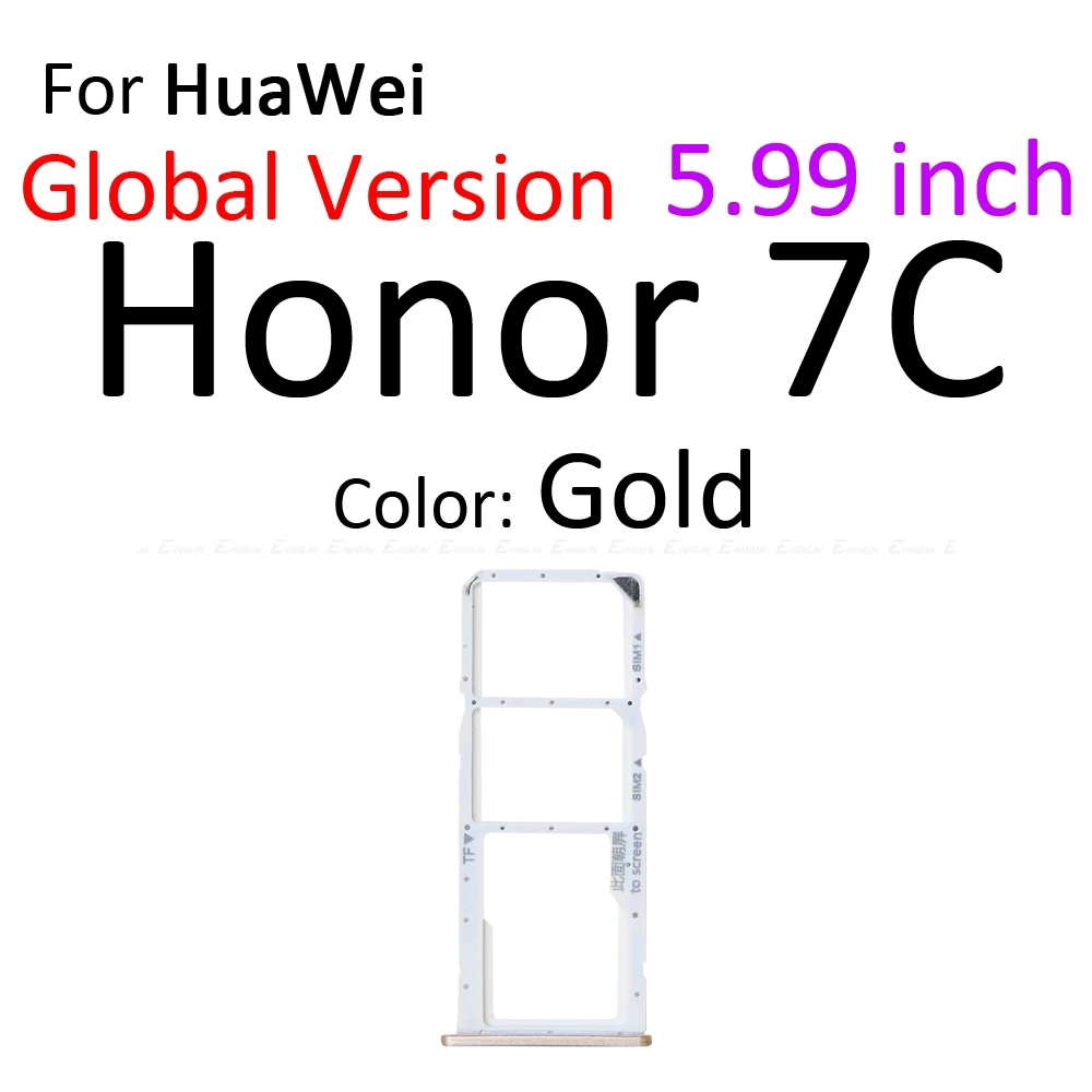 For HuaWei Honor 7C Pro 5.7 5.99 inch Holder Connector Container Sim Card Tray Socket Slot Reader Adapter Micro SD | Мобильные