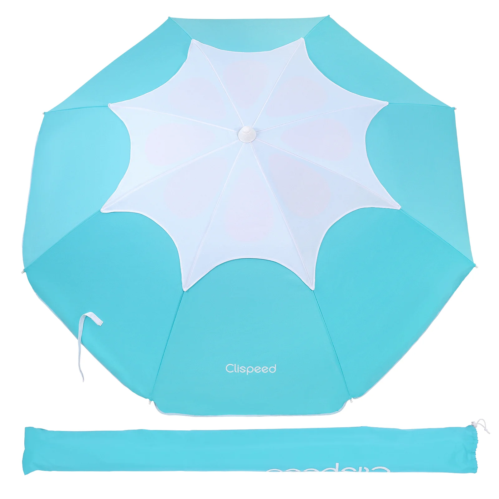 

Clispeed Beach Umbrella 7 Feet Petal Designed Beach Umbrella Sun Shelter Ventilation Breathable Seaside Umbrella (Mint Green)