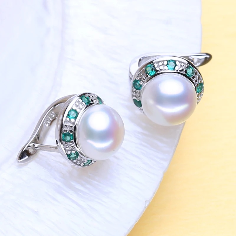 FENASY 925 стерлингового серебра серьги из натурального пресноводного жемчуга