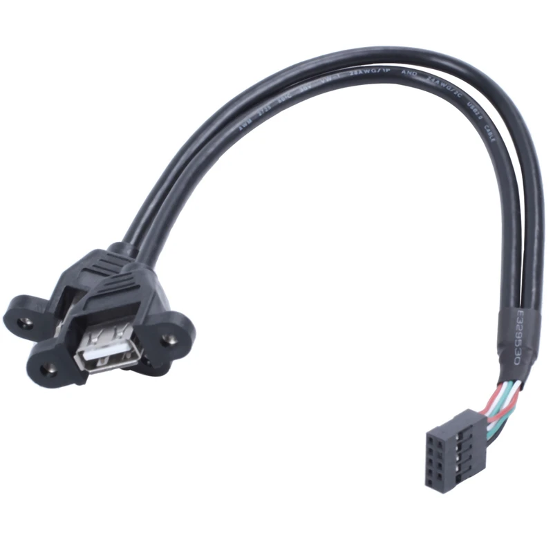 9 Pin To Dual USB 2 0 type A Female Header Кабель адаптер материнская плата|Кабели передачи данных|