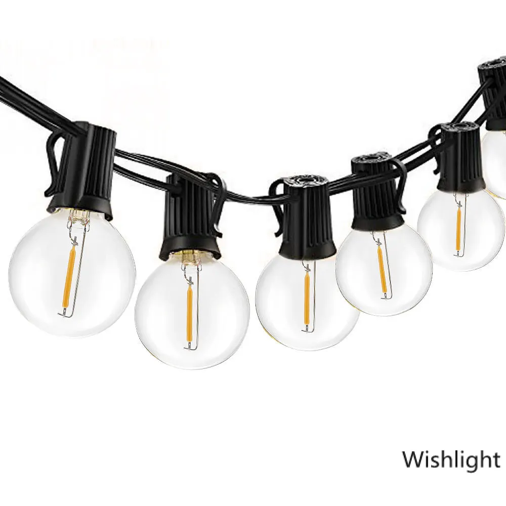 G40 Вольфрамовая Лампа накаливания светодиодный светильник гирлянда на солнечной