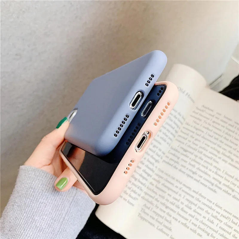 Однотонный силиконовый чехол для Iphone 11 Pro Max X Xr Xs 7 8 Plus простой мягкий