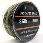 Леска для ловли карпа, 50 м, 8 подставок, камуфляжная, с мягким крючком, без покрытия