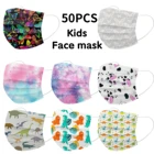 Детская одноразовая маска для лица, 50 шт., с рисунком