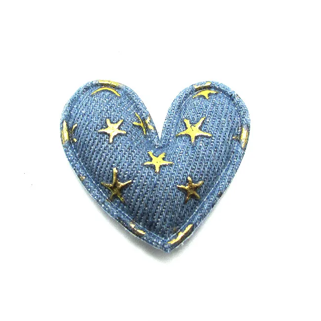 Heart-gray 12 шт. блестящая джинсовая Звезда Сердце в форме Микки палочка мягкие аппликации для детский зажим для волос шляпа Декор Орнамент и аксессуары для одежды - Цвет: Heart-gray