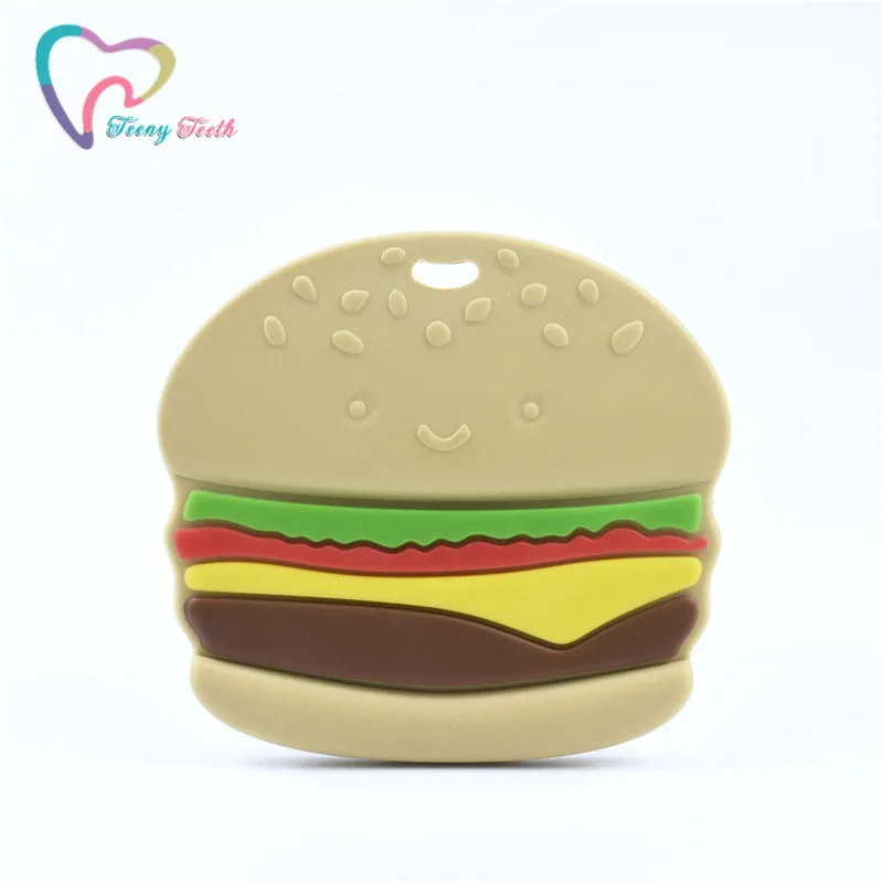 1/2 шт гамбургер чипы пищевого силикона прорезыватель BPA бесплатно детский