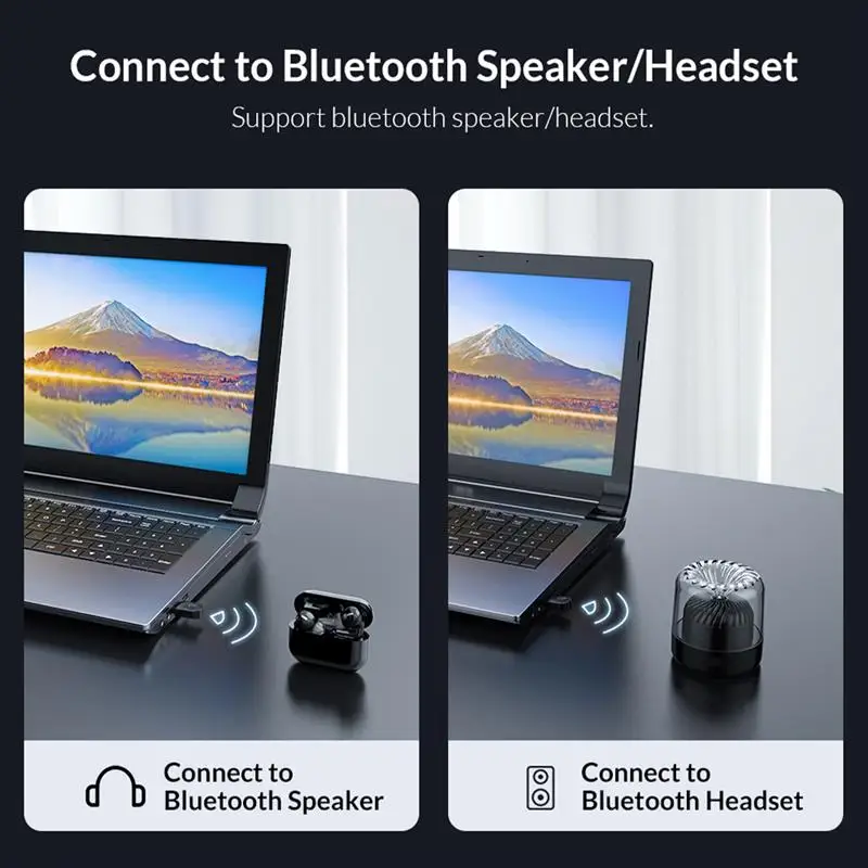 

ORICO Bluetooth 5.0 Adapter Wireless USB Dongle BTA-608 USB Music Audio Receiver Transmitter for Desktop Headphone PC Mouse