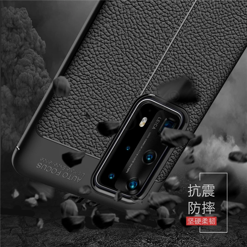 for huawei p40 pro plus 5g case cover leather soft tpu silicone phone bumper back cover for huawei p40 p 40 pro plus 2020 case free global shipping