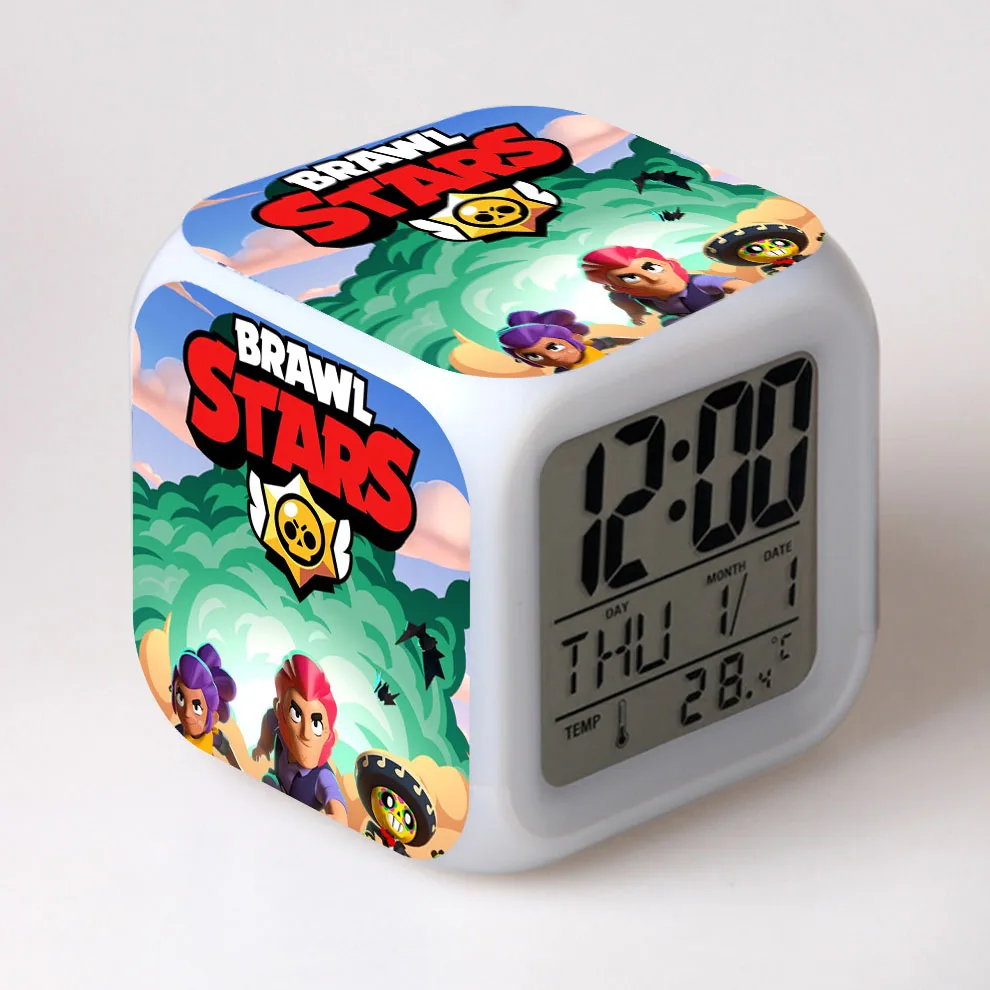 Будильник меняющие цвета принт милые Мультяшные светодиодные часы студенческие