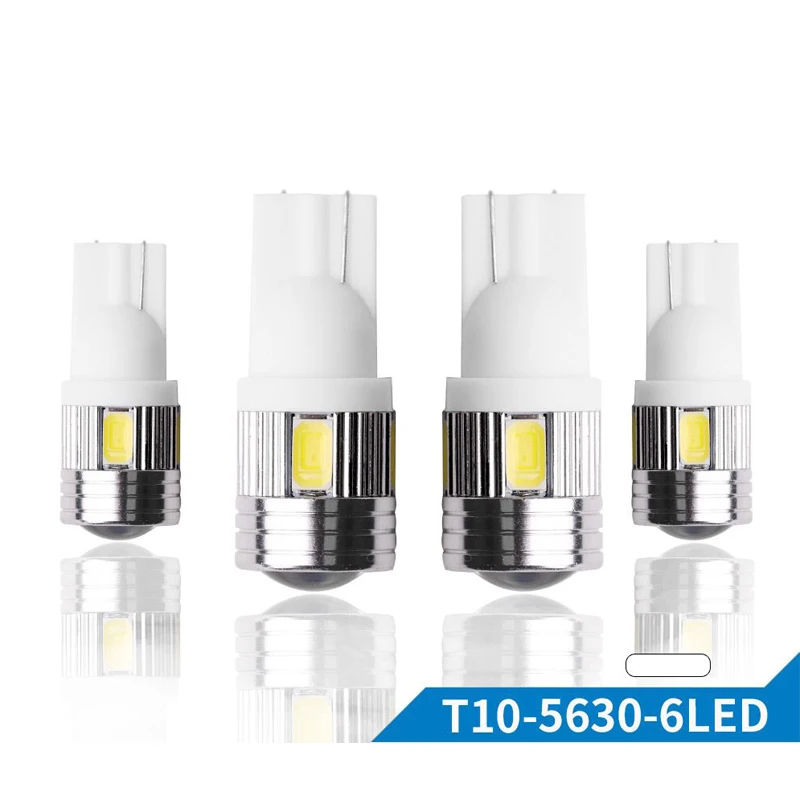 5x автомобильная светодиодная лампа T10 W5W 194 168 s 6 SMD 12 В белая 6500K сигнасветильник