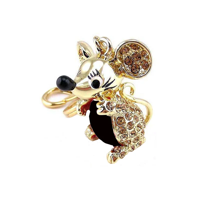 Прекрасный счастливый 12 Зодиак брелок с мышью Кристалл Эмаль Сумочка Брелки