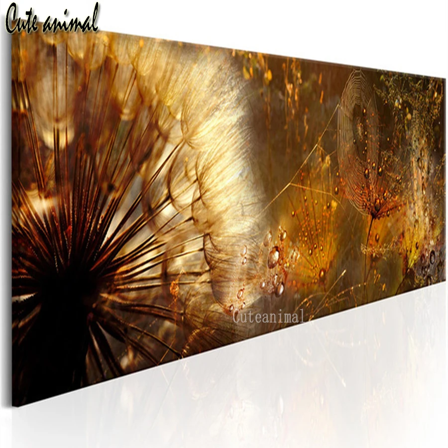 

5D Diamond Embroidery Dandelion golden abstract art Full Square round drill Diamond Embroidery DIY Diamond Mosaic decoration new