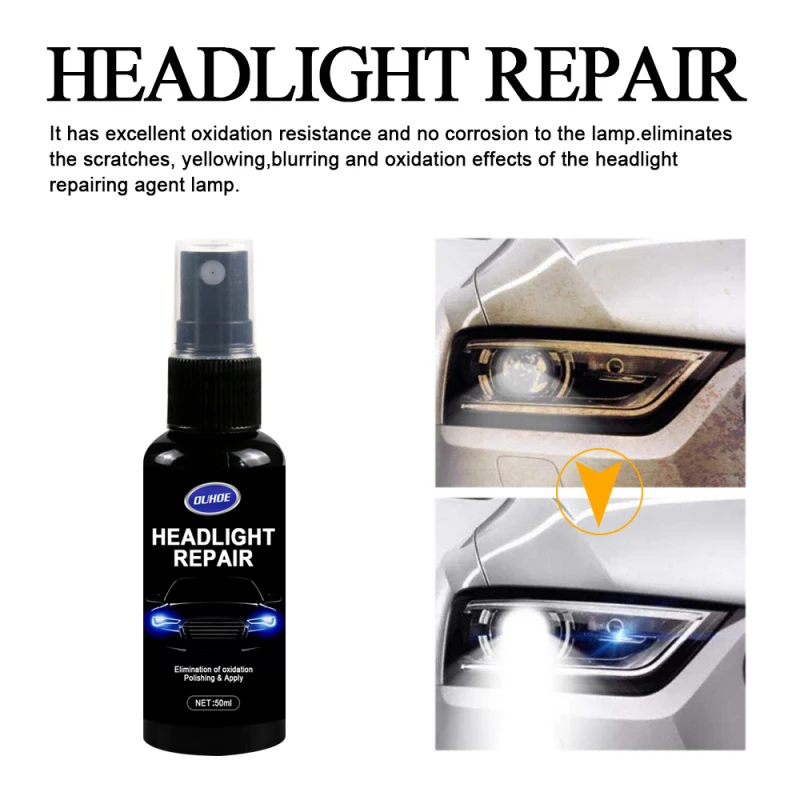 

10/20/30/50 Ml Automotive Headlight Repair Fluid Auto Headlamp Repair Metal Polish Remove Decontamination All-Purpose Cleaner