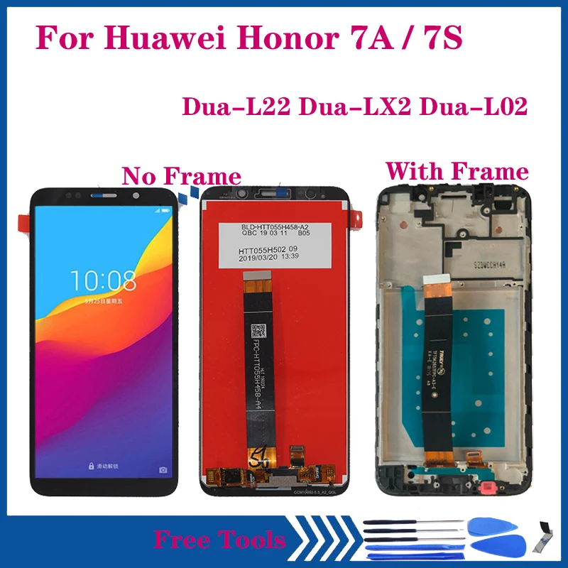 

5.45" Original LCD for Huawei Honor 7A DUA-L22 LX2 L02 LCD Display Touch Screen Digitizer Assembly For honor 7S LCD repair kit