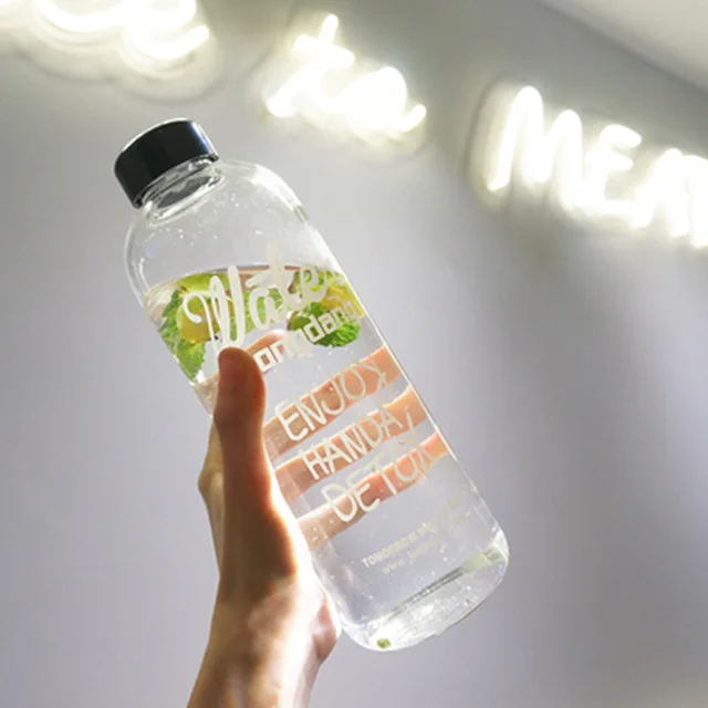 1000ml 600/1000 мл большая емкость бутылки для воды портативные спортивные бутылки Кемпинг Велоспорт путешествия пластиковые соки посуда для напитков - Color: 1000ml