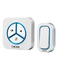 cacazi ip44 waterproof wireless doorbell 280m remote useuuk plug in 48 ringtones 6 volume home door chime led ring door bell