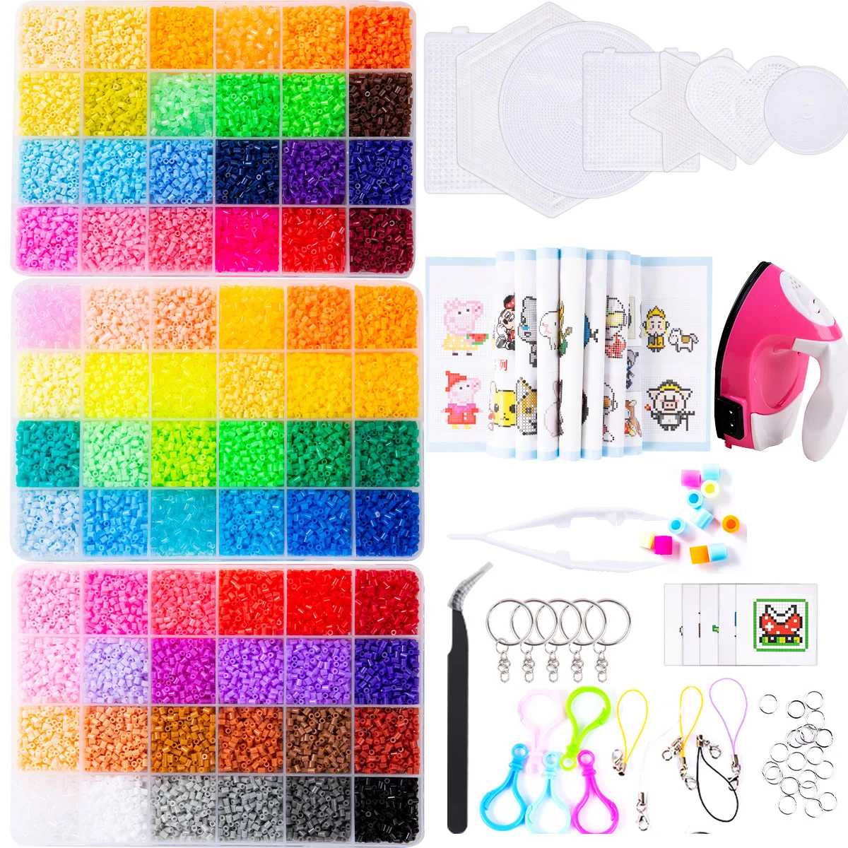 

Fuse Beads Kit - 39000pcs 2.6mm Hama Beads Puzzle Toys 72 Colors DIY Perler Beads for Children Adults 3D Puzzles Fuse Beads Hama