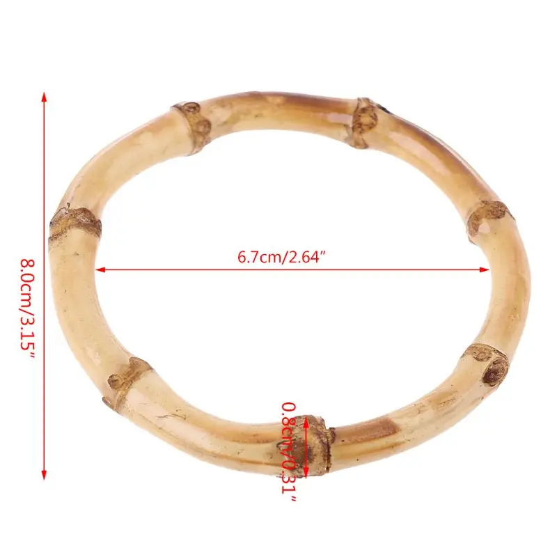 

1 x Round Bamboo Bag Handle for Handcrafted Handbag DIY Accessories