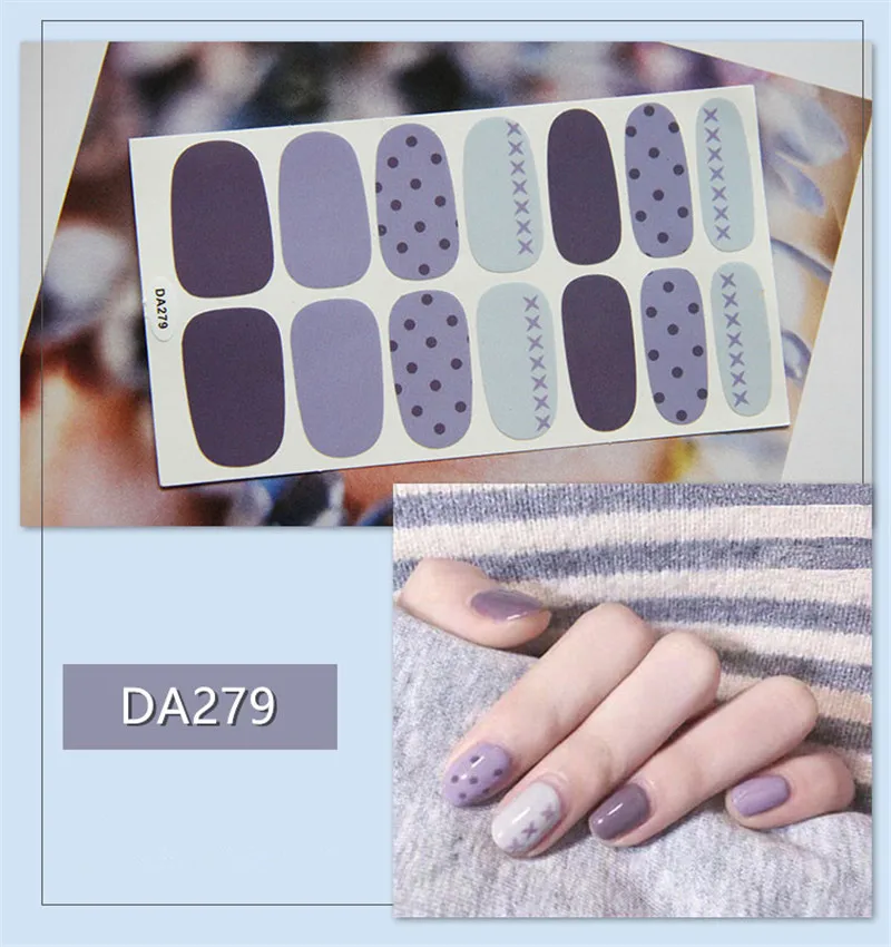 14tips/комплект полное покрытие наклейки для ногтей Обертывания украшения DIY