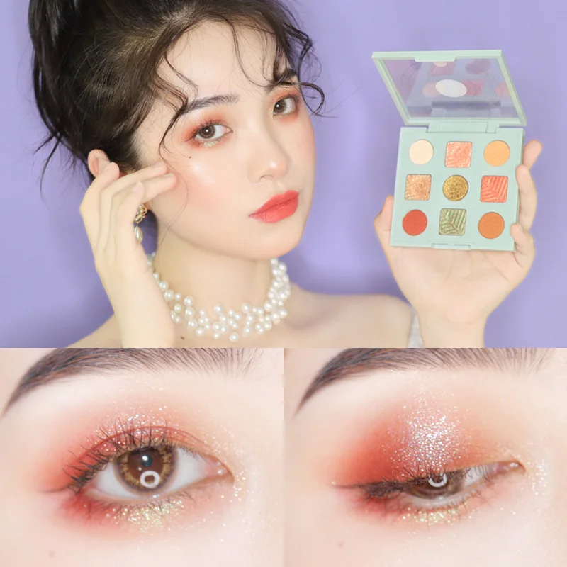 Suikone мерцающие тени для век палитра оранжевый винно-красный пигмент долговечный