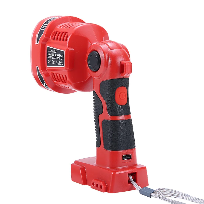 구매 18V 강한 빛 탐조등 야외 작업 조명 LED 손전등 충전식 리튬 이온 배터리 LED 토치 램프