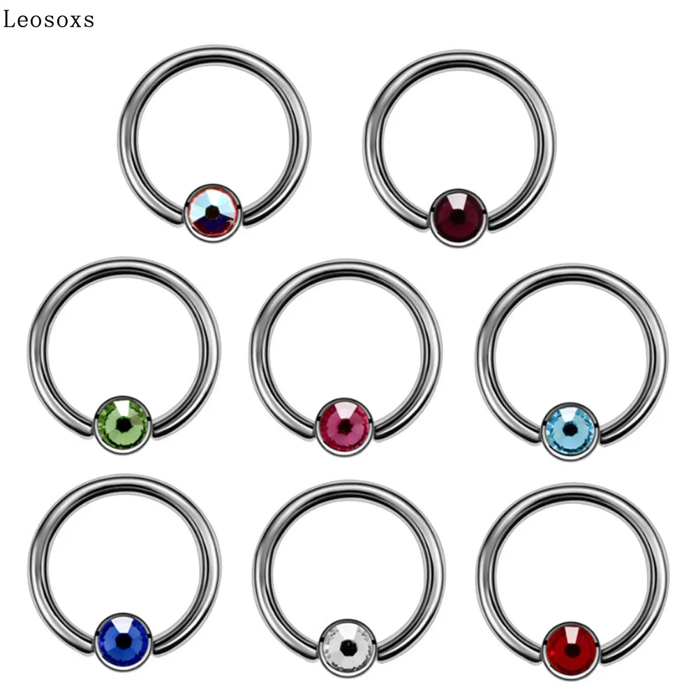Leosoxs серьги клипсы для пирсинга с плоским основанием шариковое кольцо носа