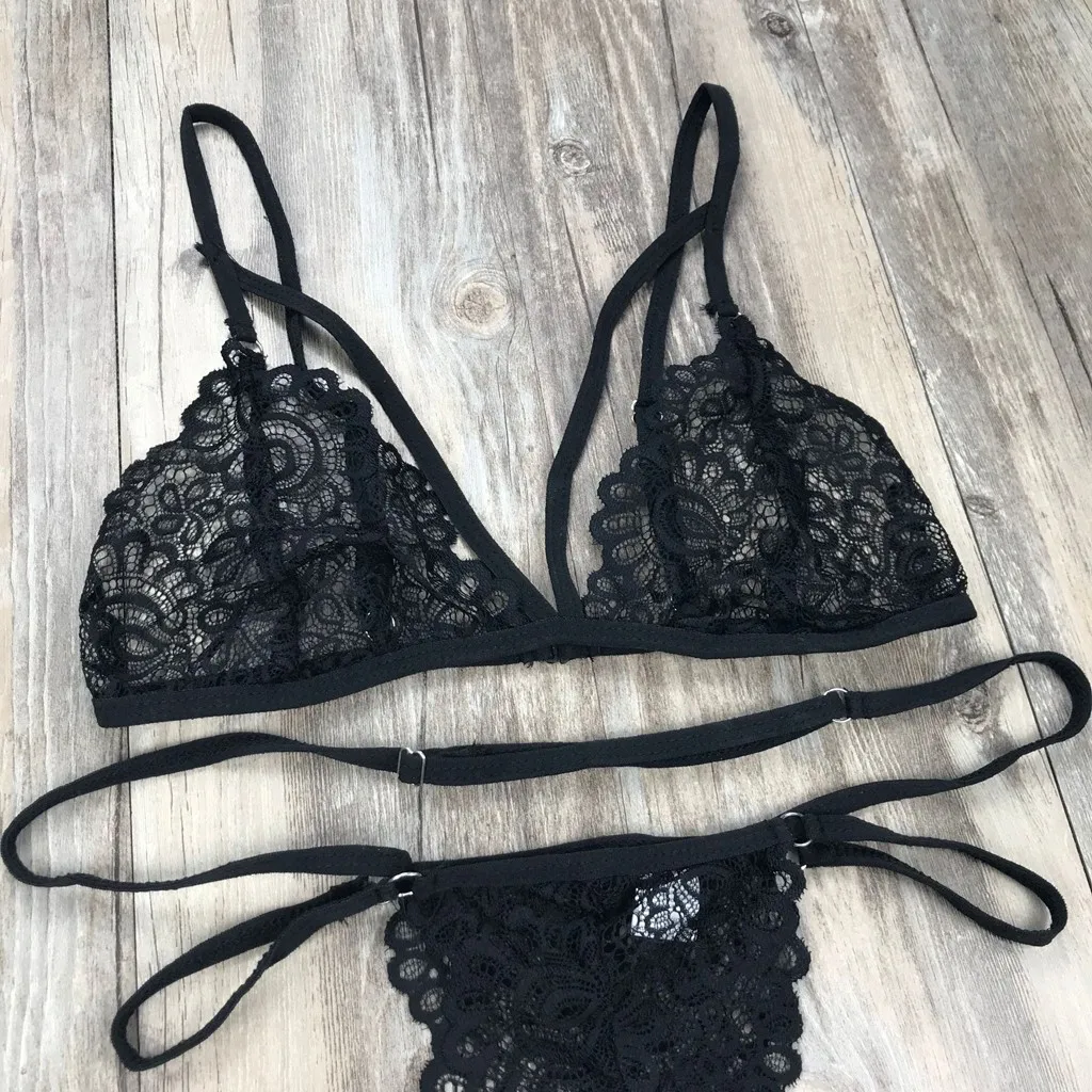 Модное женское нижнее белье кружевное сексуальное на бретельках бюстгальтер и