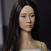 in stock 16 scale asian woman head with long black hair for 12 women action figures body model toys