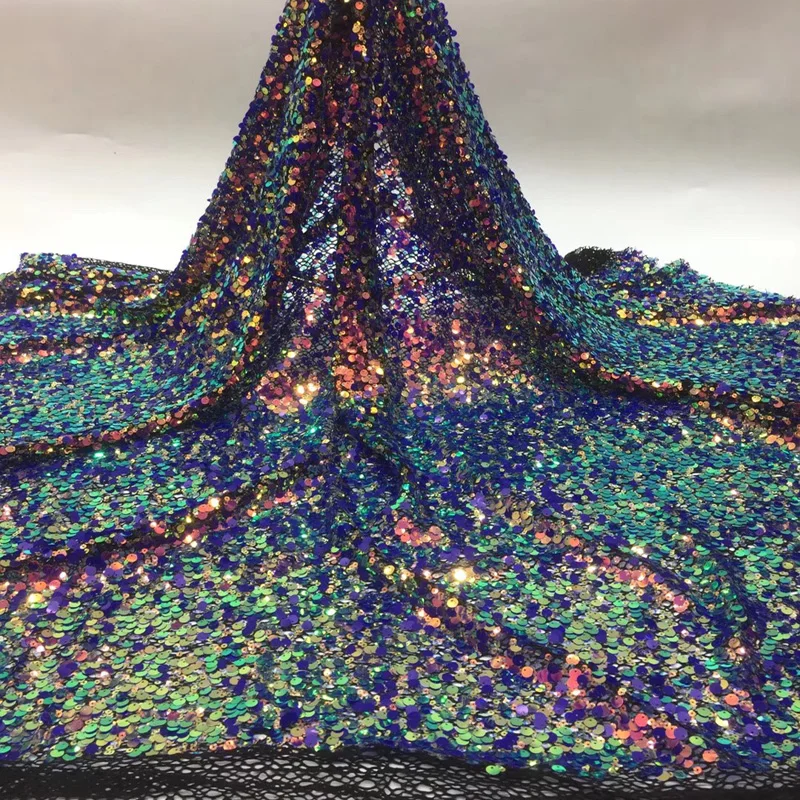 (5 ярдов/шт.) Высококачественная африканская французская кружевная ткань с