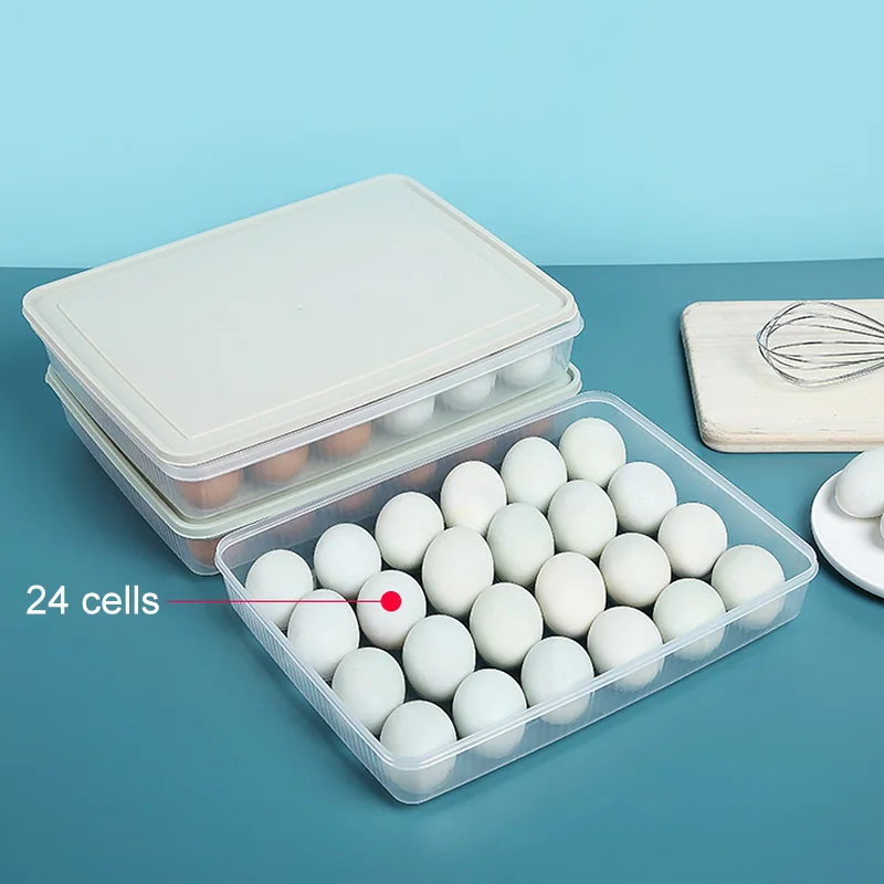 Plastic Egg Container Case Refrigerator 24 Grid Tray Holder Storage Box Organizer Kitchen Supplies Tools | Дом и сад