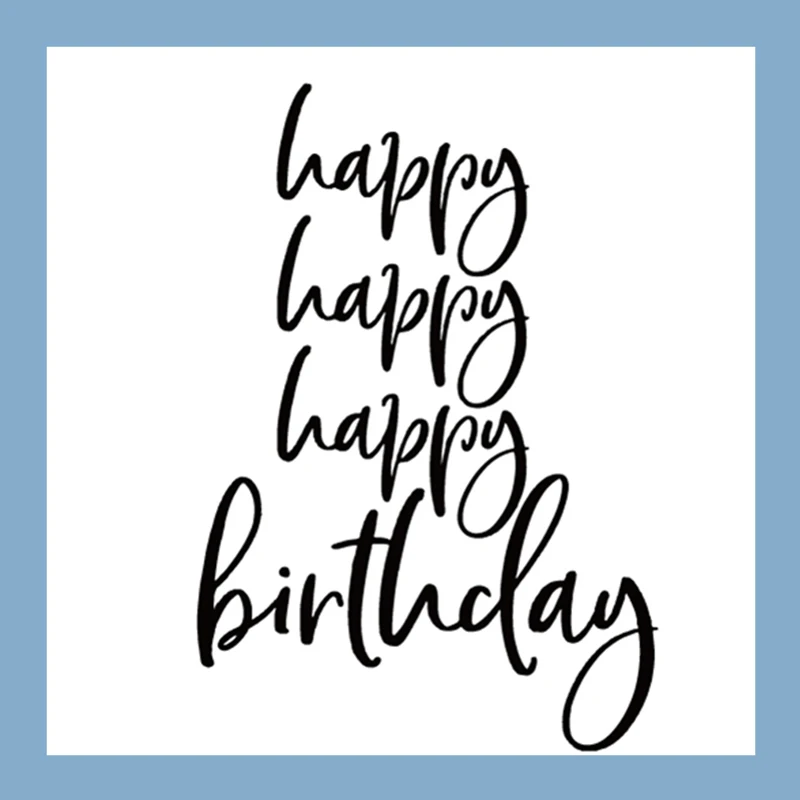 

ZATBWS happy Birthday Clear Stamps For DIY Scrapbooking/Card Making/Album Decorative Rubber Stamp Crafts