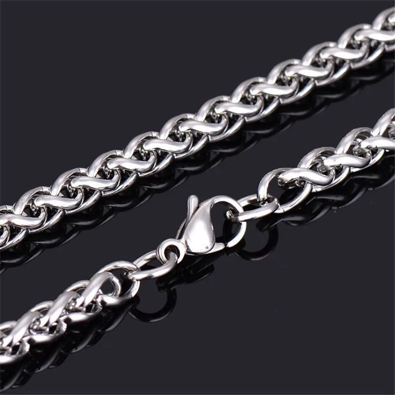 Цепочка для киля Мужская цепочка ожерелье из нержавеющей стали круглая подарки