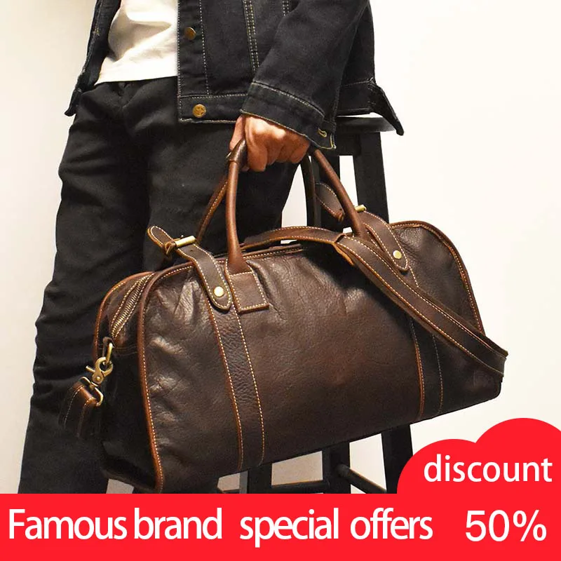 Мужская Дорожная сумка Aimeison водонепроницаемая кожаная вместительная