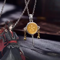 anime grandmaster of demonic cultivation wei wuxian rattle fashion necklace cosplay props double clavicle chain accessories gift