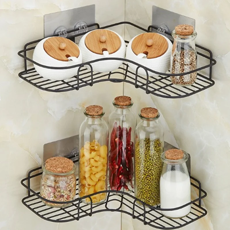 

2019 Wall Mounted Stainless Steel Bathroom Shelves Makeup Storage Rack Organizer Shower Cosmetic Shelf Kitchen Holder
