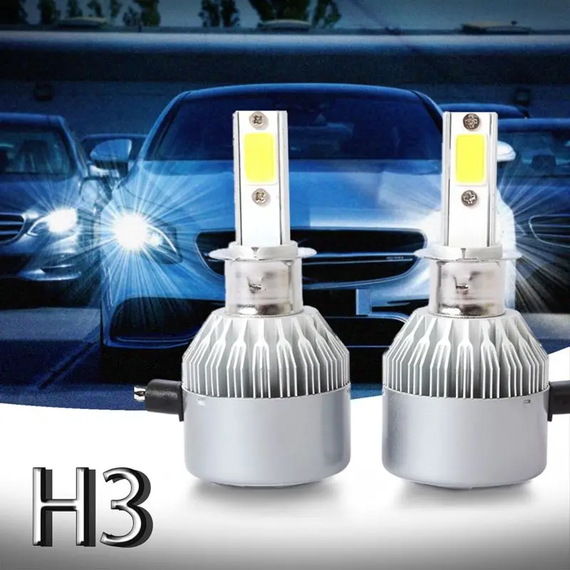 

Новинка 2 шт. C6 светодиодный автомобилей головной светильник комплект COB H3 36 Вт 7600LM белый светильник лампы