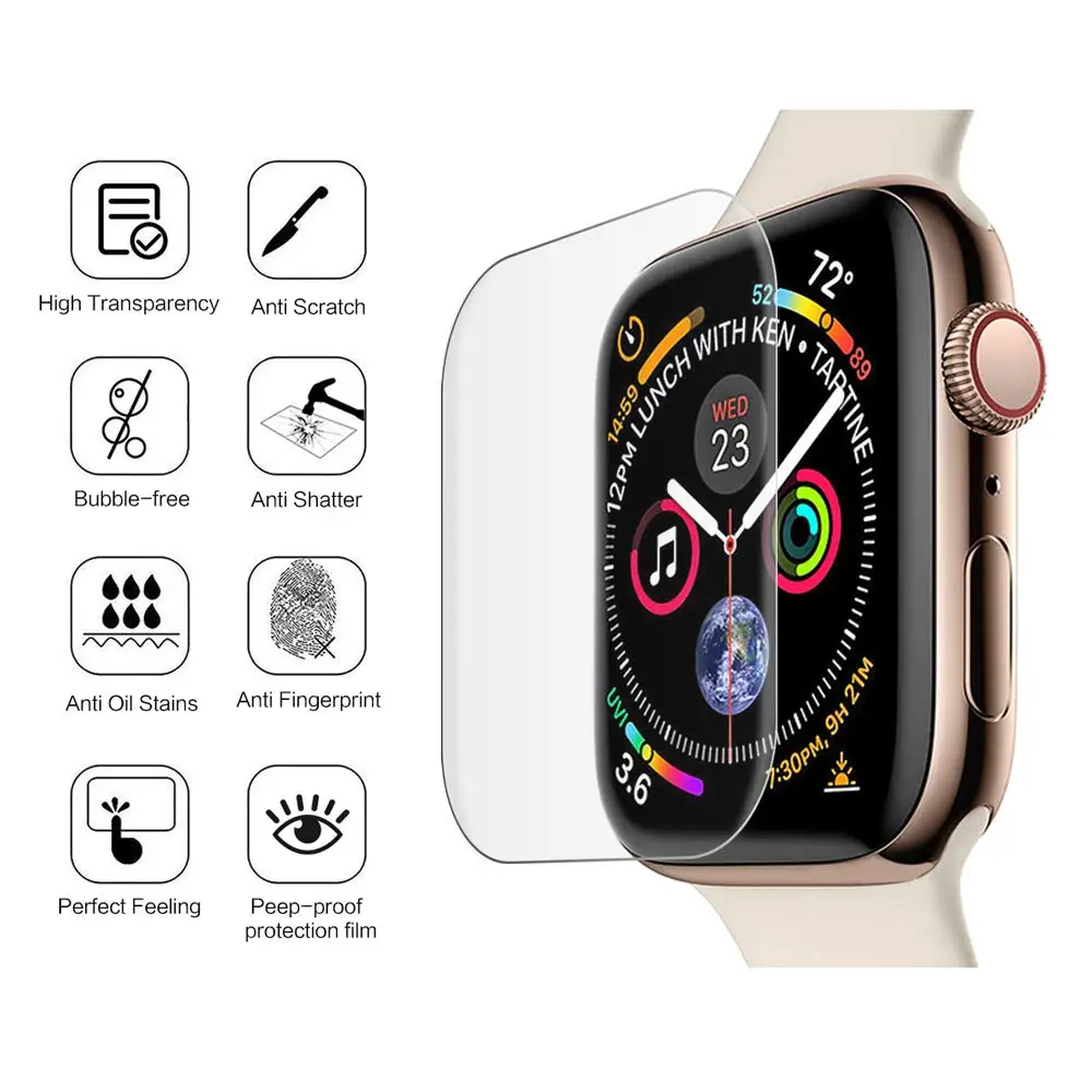 Полностью Защитная Гидрогелевая пленка для Apple Watch защита экрана 42 мм 44 мм 40 мм 38 мм Iwatch 5 4 3 2 1 пленка не закаленное стекло