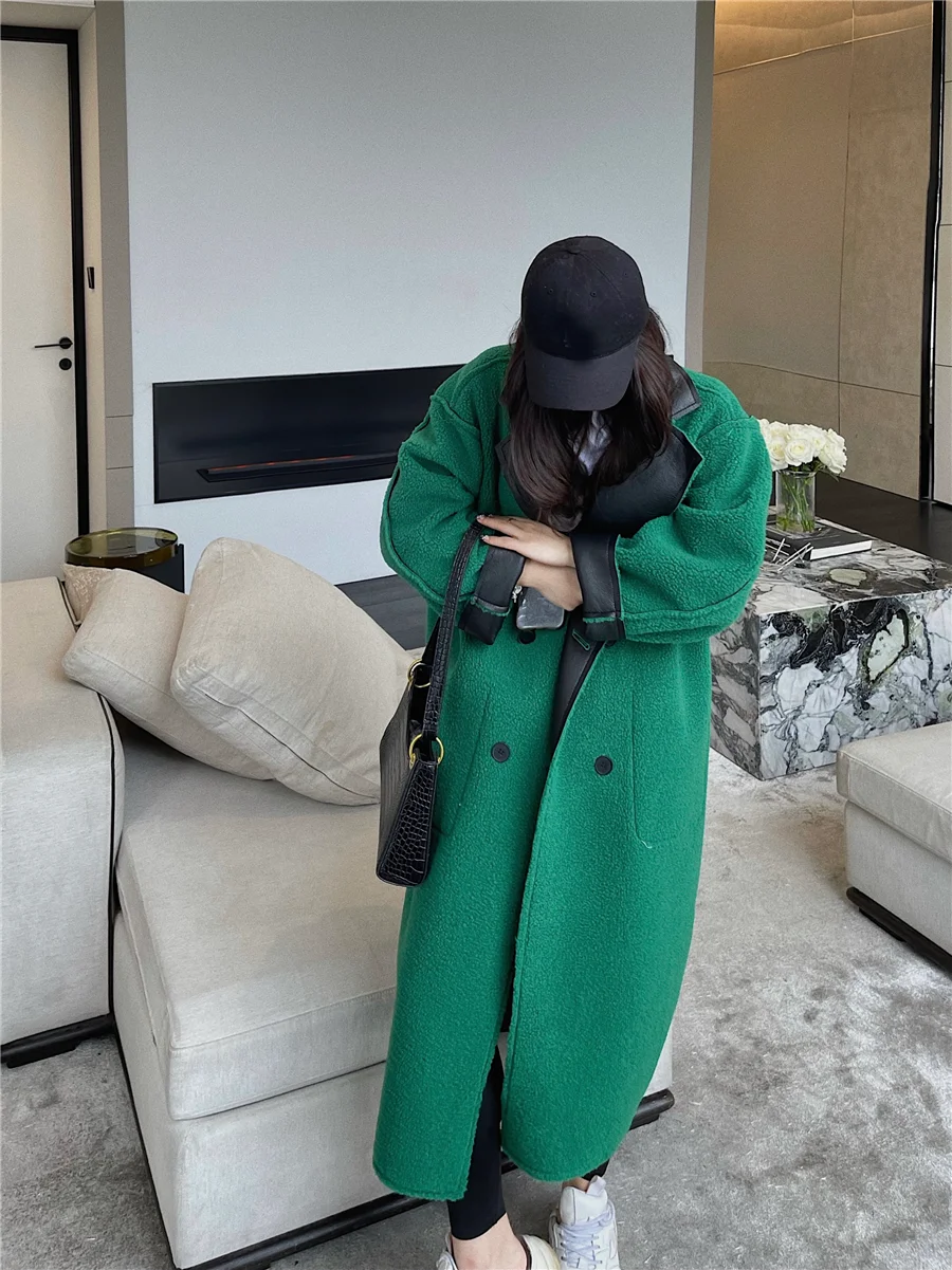 Женское шерстяное пальто новинка 2023 года стильное осенне-зимнее меховое цельное