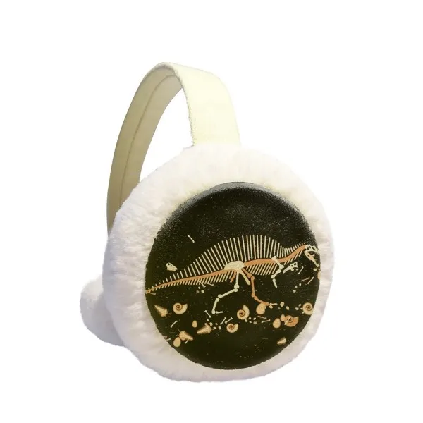 

Dinosaur Grass Bone Bones Winter Earmuffs Ear Warmers Faux Fur Foldable Plush Outdoor Gift