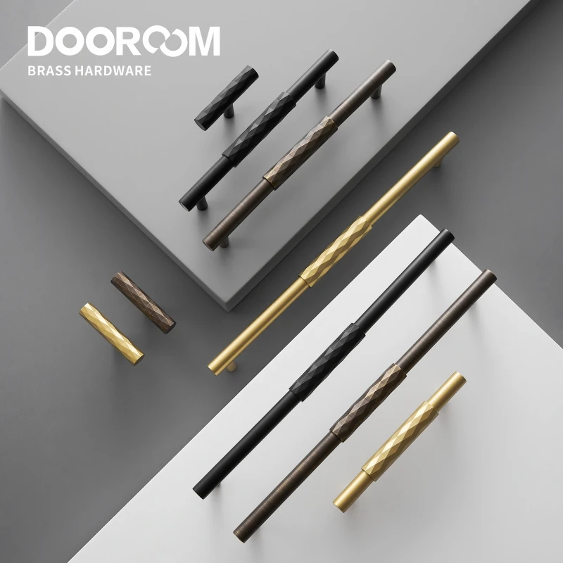 Dooroom латунные мебельные ручки современный итальянский стиль молотком тянет Т-бар