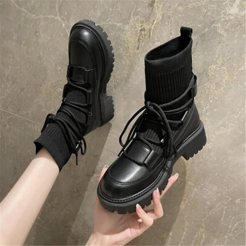 Women's Booties Boots Thick With Women Ankle Boot For Shoes Woman Female XL Suede | Обувь