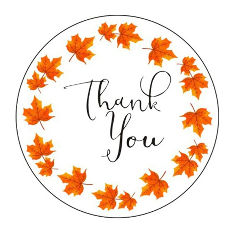 

120pcs/10sheets Thank You Stickers Autumn Floral seal labels round label for christmas decoration sticker