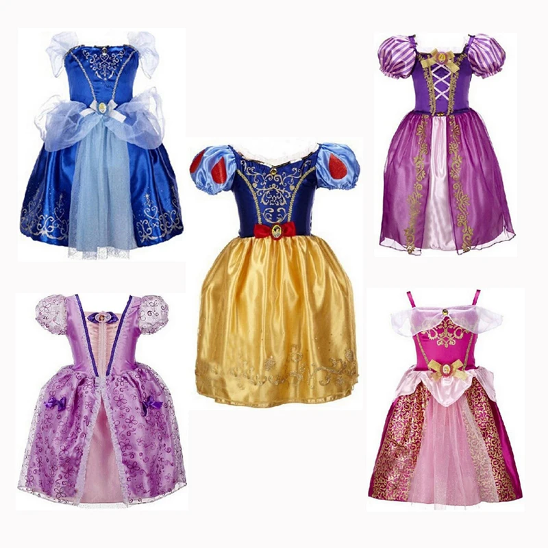 CNJiaYun Princess Girls Cinderella Dress Kids Clothing Snow Rapunzel Aurora Christmas Costume For Dresses | Детская одежда и обувь