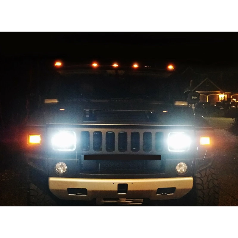 

Clear Lens Amber/Red Full LED Cab Roof Clearance Lights for Hummer H2 SUT 03-09