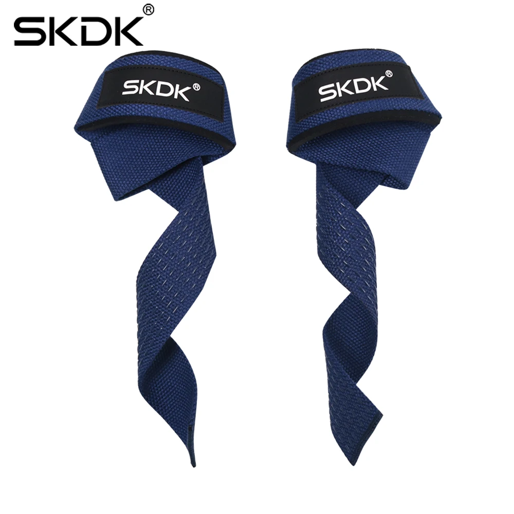 SKDK, 1 пара, пояс для тяжелой атлетики, противоскользящий, для спорта, фитнеса, запястья, ремни, для спортзала, поддержка, подтягивание, захват, пояс для фитнеса, бодибилдинга - Цвет: Синий