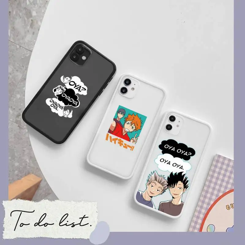 

Cute Japan Anime Oya Haikyuu Phone Case matte transparent For iphone 7 8 11 12 plus mini x xs xr pro max cover