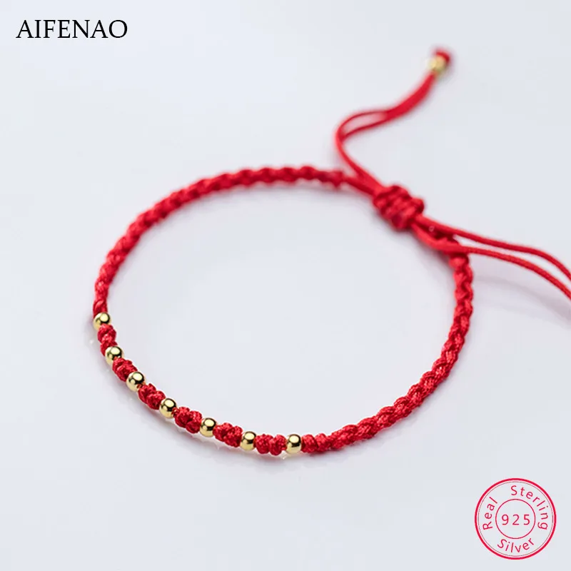 Женский плетеный браслет ручной работы на удачу с красной нитью модные ювелирные